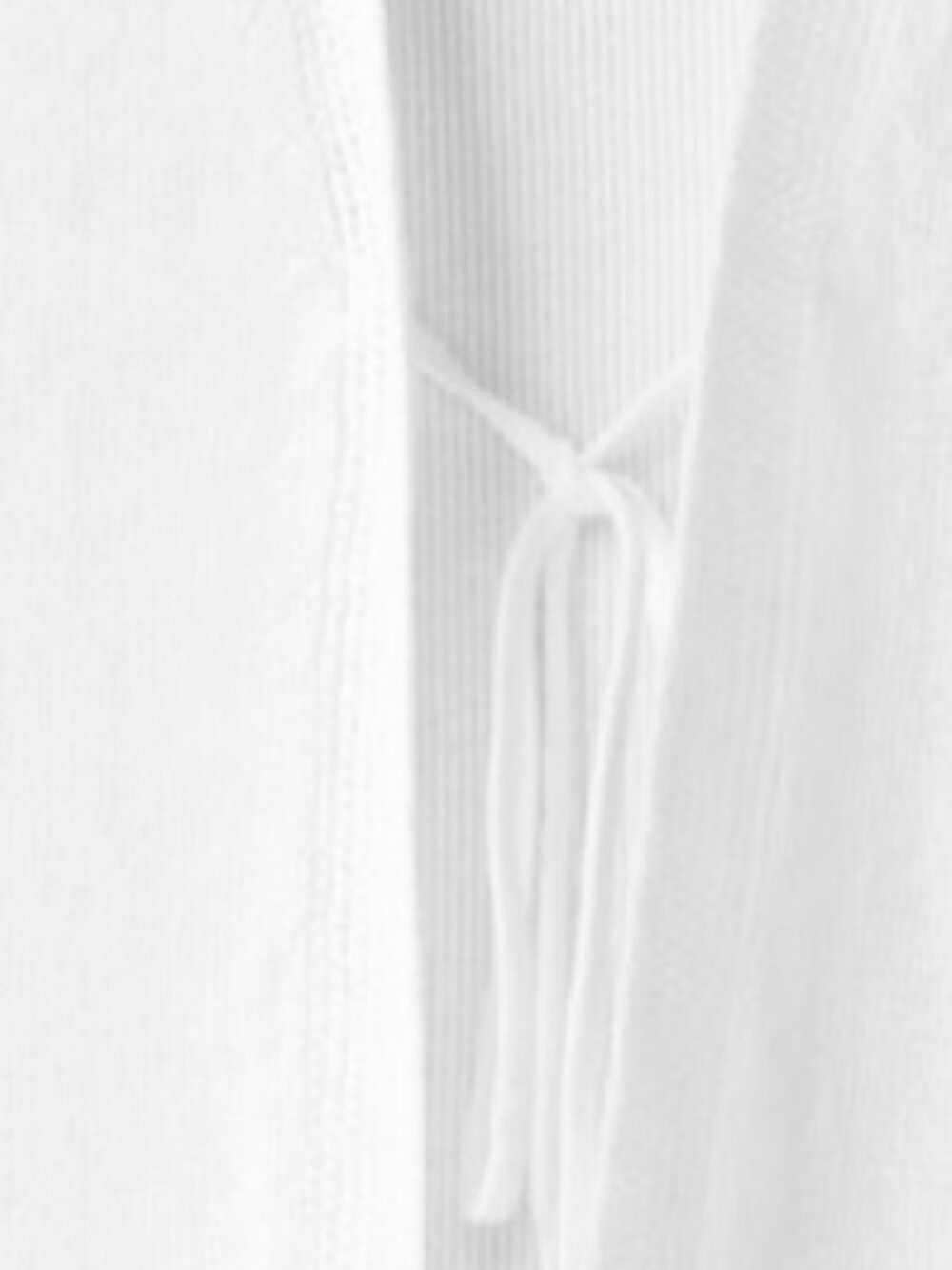 Eileen Fisher White V Neck Lightweight Organic Linen Cotton Vest With Front Tie - Picture 4 of 13